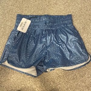 NWT Zyia Blued Steel Bubbles Hi-Rise Bomber Shorts Size Medium